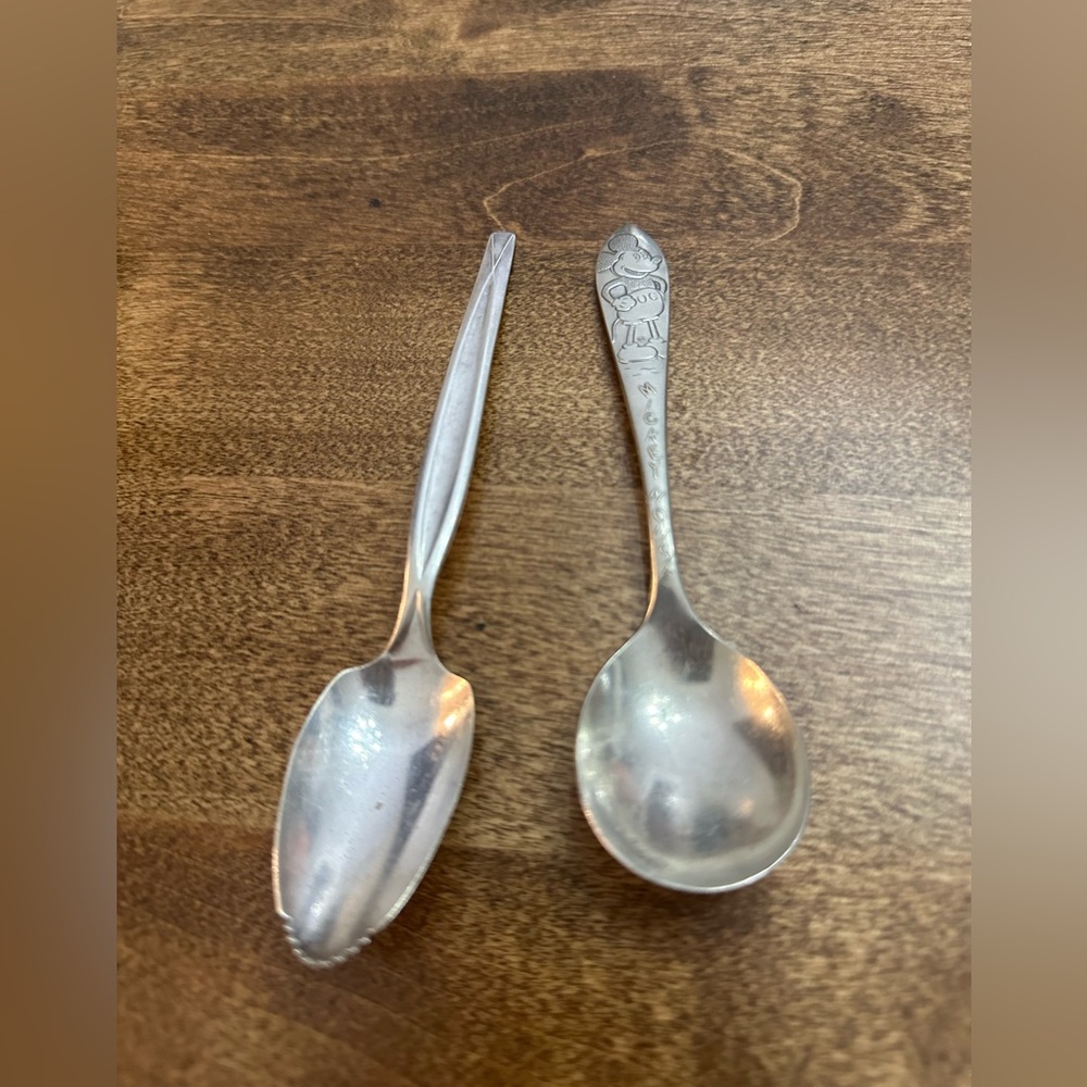 Vintage 1930s Antique Disney Mickey Mouse Silverplate Childs Kids Spoon